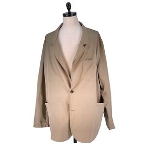 Duluth Trading Men 3XL Tradesman Utility Travel Jacket Mesh Lined Field Coat Tan